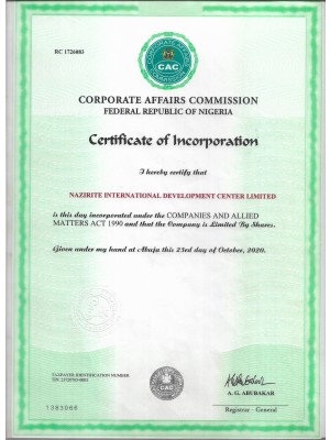 Ayuba Abdullahi, NAZIRITE INTERNATIONAL DEVELOPMENT  CENTER LIMITED